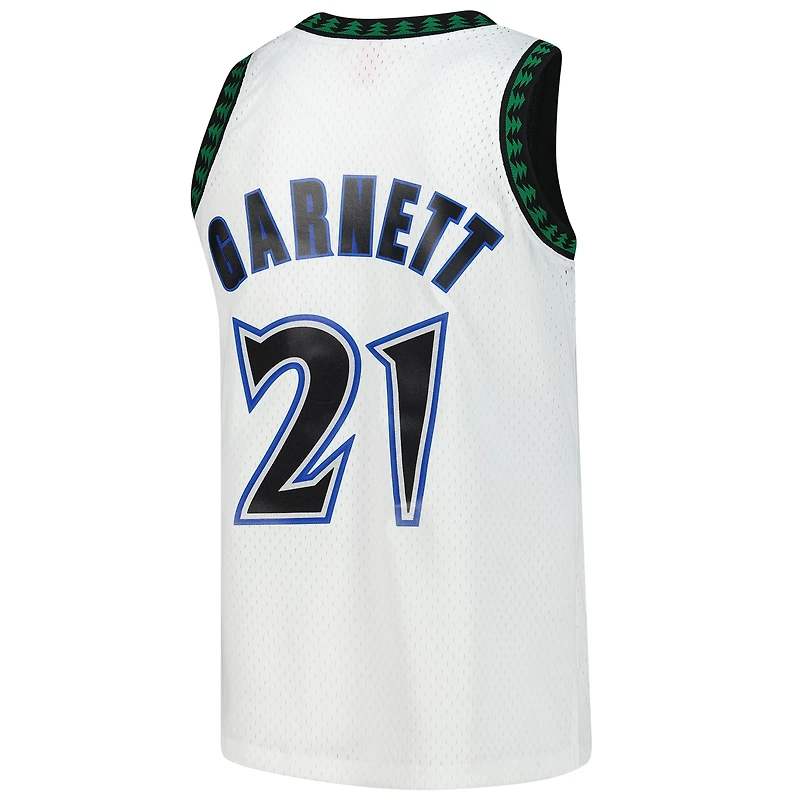 Maillot Swingman blanc Mitchell & Ness Kevin Garnett des Minnesota Timberwolves Hardwood Classics pour homme