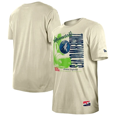 Men's New Era Cream Minnesota Timberwolves Distressed Throwback Vintage Color Pack T-Shirt
