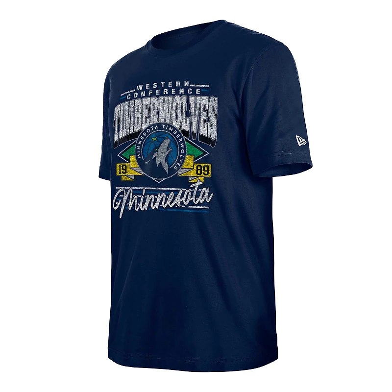 T-shirt Sport Classics bleu marine pour homme des Minnesota Timberwolves de New Era