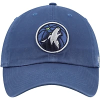 Men's '47  Navy Minnesota Timberwolves Core Logo Clean Up Adjustable Hat