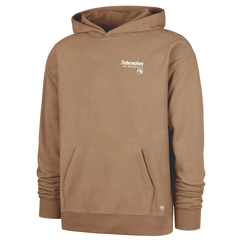 Men's '47 Khaki Minnesota Timberwolves Triple Double Foundation Premium Hoodie Sweatshirt