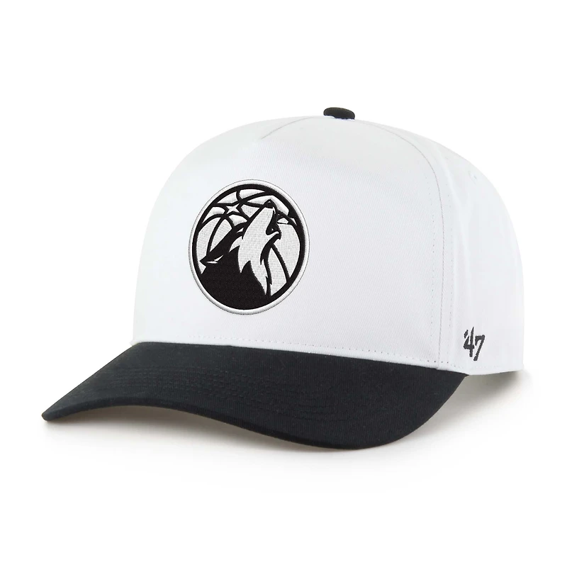 Casquette ajustable Hitch noire et blanche des Timberwolves du Minnesota 1947 pour homme