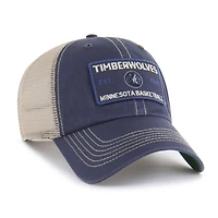 Casquette ajustable Wabash Patch Clean Up pour homme, bleu marine/beige, Minnesota Timberwolves, 1947