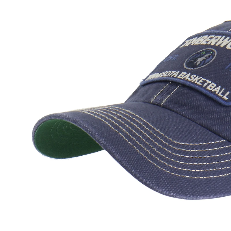 Casquette ajustable Wabash Patch Clean Up pour homme, bleu marine/beige, Minnesota Timberwolves, 1947