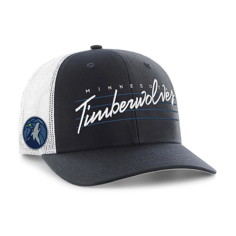 Casquette ajustable Downburst Trucker bleu marine 1947 des Minnesota Timberwolves pour homme