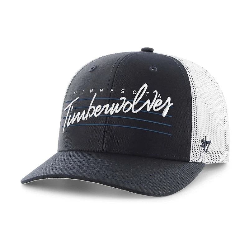 Casquette ajustable Downburst Trucker bleu marine 1947 des Minnesota Timberwolves pour homme