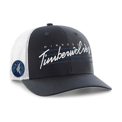 Casquette ajustable Downburst Trucker bleu marine 1947 des Minnesota Timberwolves pour homme