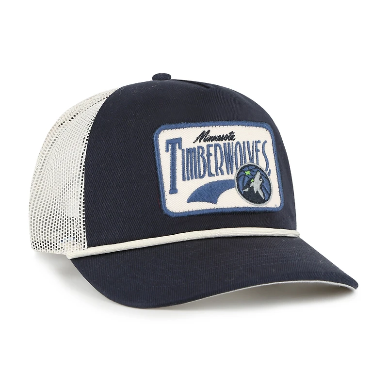 Men's '47 Navy Minnesota Timberwolves Emmett Heavy Twill Trucker Hitch Adjustable Hat