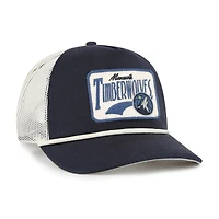 Men's '47 Navy Minnesota Timberwolves Emmett Heavy Twill Trucker Hitch Adjustable Hat
