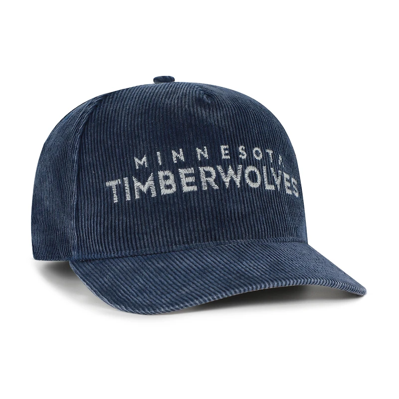 Men's '47  Navy Minnesota Timberwolves Reclaim Snow Wash Corduroy Adjustable Hitch Hat