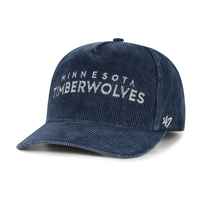Men's '47  Navy Minnesota Timberwolves Reclaim Snow Wash Corduroy Adjustable Hitch Hat