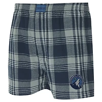 Men's Concepts Sport Navy Minnesota Timberwolves Region Flannel Boxer Short