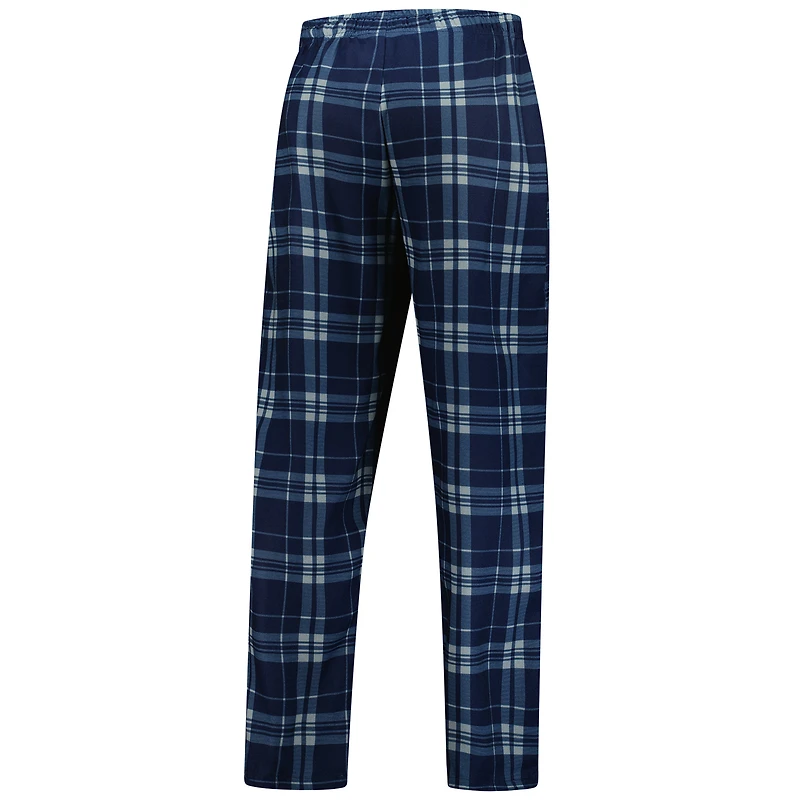 Men's Concepts Sport Navy Minnesota Timberwolves Regulate Long Sleeve T-Shirt & Plaid Pant Set