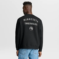 Sweat-shirt à capuche premium Fanatics noir pour homme, collection Crossover Minnesota Timberwolves, entraînement de rotation défensive