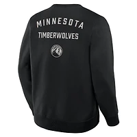 Sweat-shirt à capuche premium Fanatics noir pour homme, collection Crossover Minnesota Timberwolves, entraînement de rotation défensive