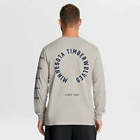 Men's Fanatics Cream Minnesota Timberwolves Crossover Collection Ball Screen Action Premium Long Sleeve T-Shirt