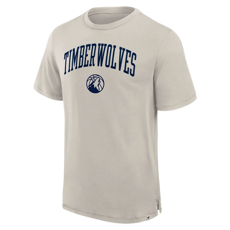 Men's Fanatics  Cream Minnesota Timberwolves Crossover Collection Pull Up Jumper Shot Premium T-Shirt