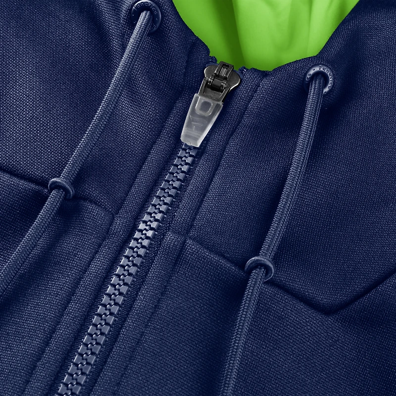 Men's Fanatics Navy Minnesota Timberwolves Back Door Cut Play Defender Full-Zip Hoodie