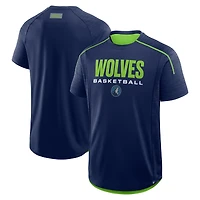 T-shirt d'entraînement de passe entrante pour homme Fanatics bleu marine des Minnesota Timberwolves