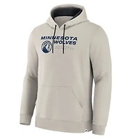 Men's Fanatics Off White Minnesota Timberwolves Crossover Collection Blocked Shot Premium Pullover Hoodie