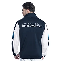 Veste de survêtement entièrement zippée G-III Sports by Carl Banks pour homme, bleu marine/blanc, Minnesota Timberwolves Back Field