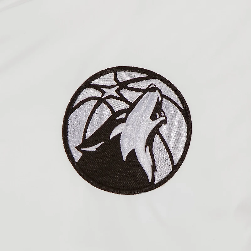 Veste bomber zippée en nylon blanc JH Design Minnesota Timberwolves 2022/23 City Edition pour homme