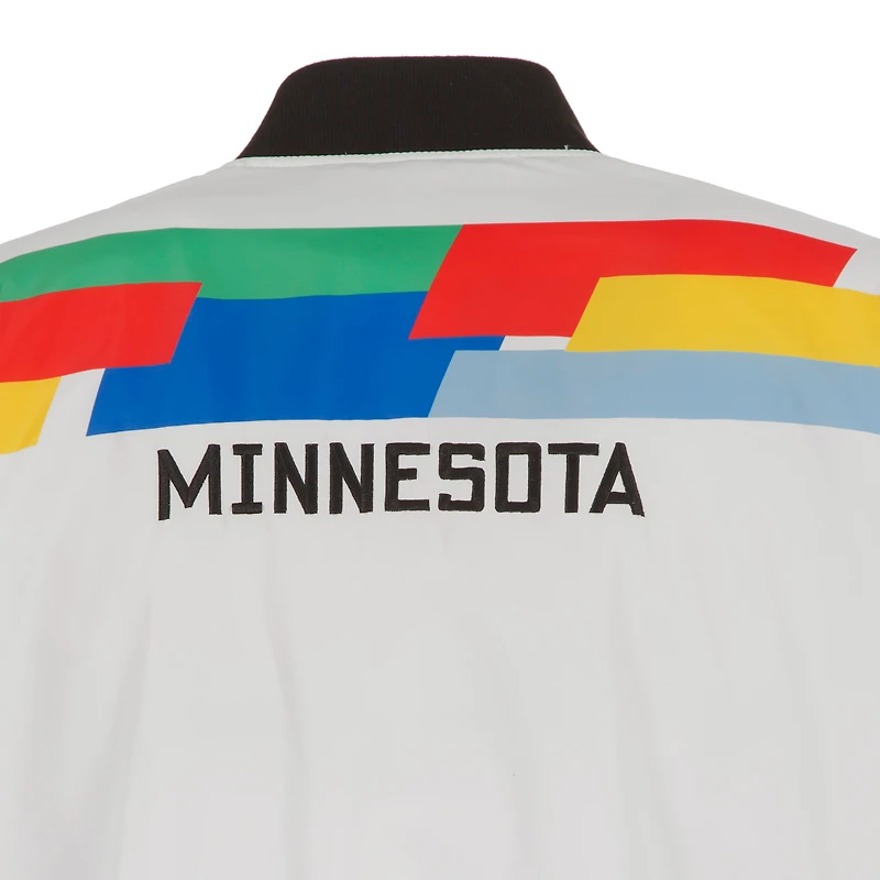 Men's JH Design White Minnesota Timberwolves 2022/23 City Edition Full-Zip Nylon Bomber Jacket