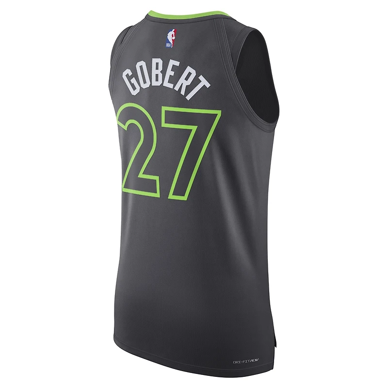 Maillot authentique Jordan Brand Rudy Gobert Anthracite Minnesota Timberwolves pour homme - Édition Statement