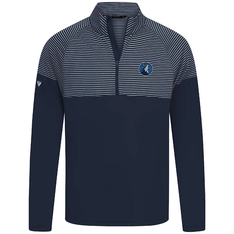 Haut à glissière quart de tour bleu marine rayures classiques des Timberwolves du Minnesota pour homme