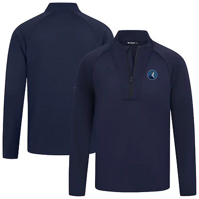 Haut à fermeture éclair quart de tour bleu marine des Minnesota Timberwolves pour homme Levelwear