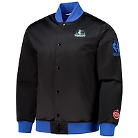 Veste en satin léger à boutons-pression Hardwood Classics Team OG 3.0 pour homme des Timberwolves du Minnesota Mitchell & Ness noire