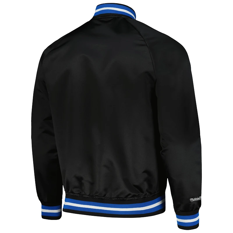 Veste noire Mitchell & Ness Minnesota Timberwolves Hardwood Classics Throwback Wordmark Raglan Full-Snap pour hommes