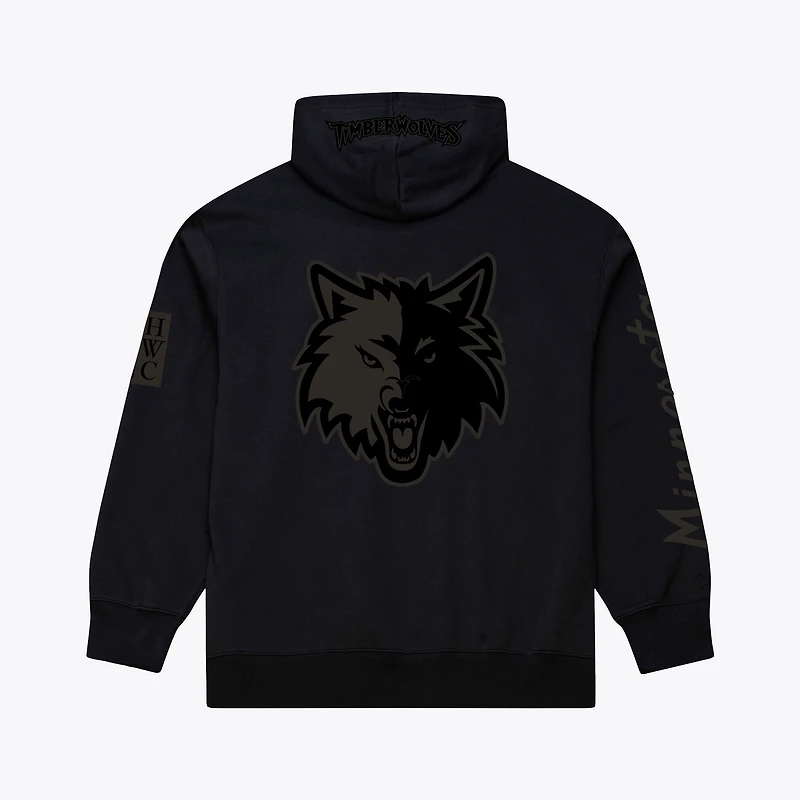 Men's Mitchell & Ness  Black Minnesota Timberwolves Phantom Fleece Hoodie