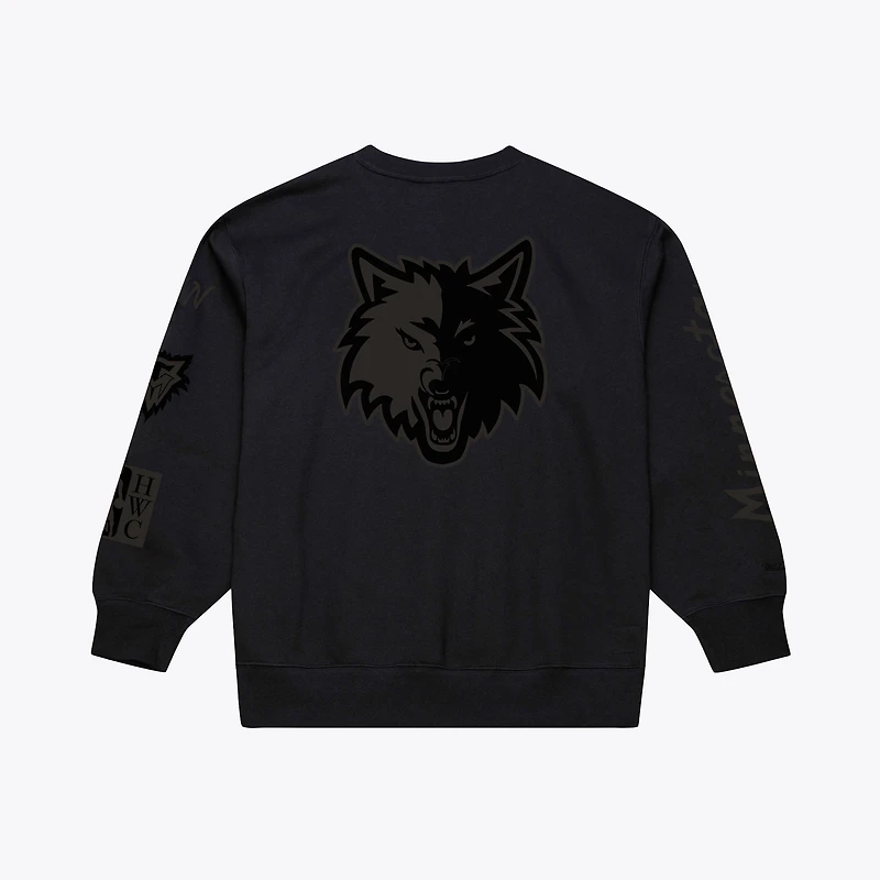 Sweat-shirt polaire Phantom noir Mitchell & Ness pour homme, Minnesota Timberwolves