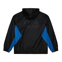 Veste coupe-vent à capuche zippée Mitchell & Ness Playmaker noire pour homme, modèle Minnesota Timberwolves