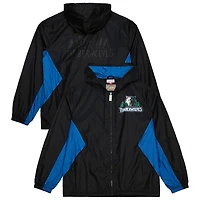 Veste coupe-vent entièrement zippée noire Mitchell & Ness Minnesota Timberwolves Playmaker pour homme