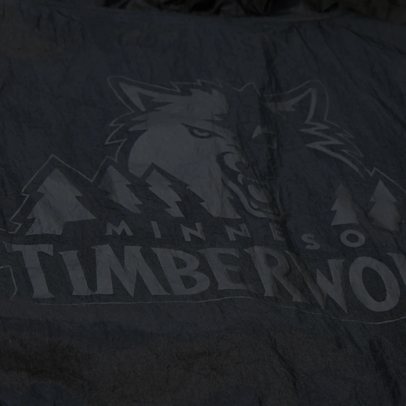 Veste coupe-vent entièrement zippée noire Mitchell & Ness Minnesota Timberwolves Playmaker pour homme
