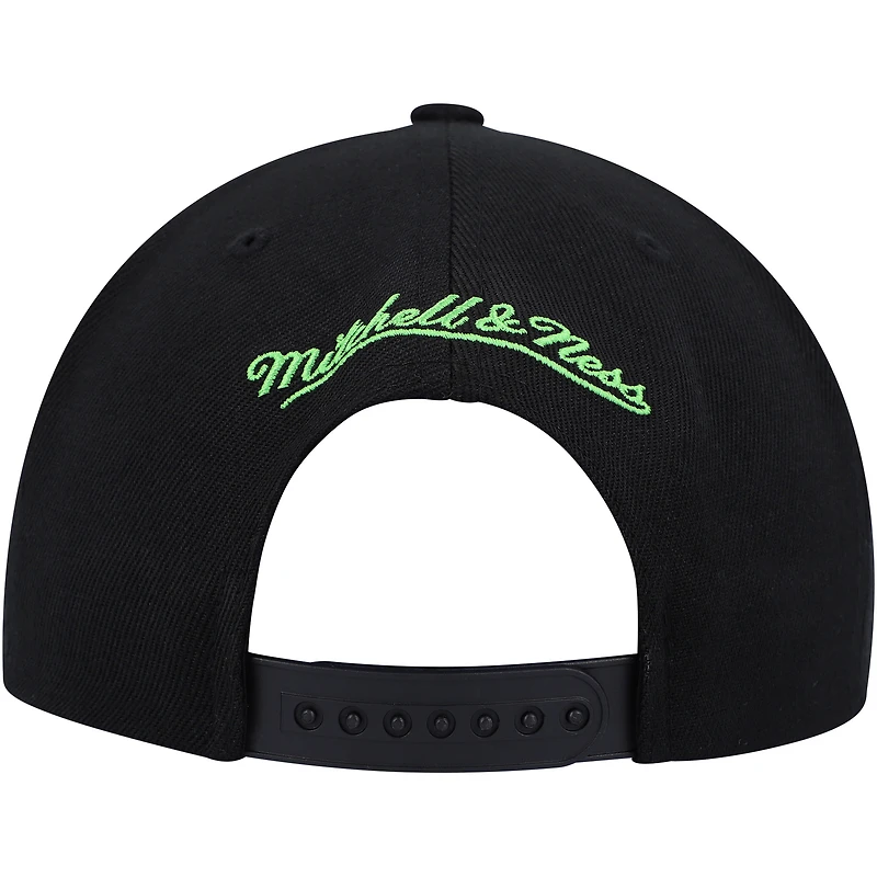 Casquette Snapback Minnesota Timberwolves Side Core 2.0 Mitchell & Ness pour homme, noir