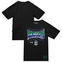 Men's Mitchell & Ness  Black Minnesota Timberwolves Worldwide Collection Glow Up T-Shirt