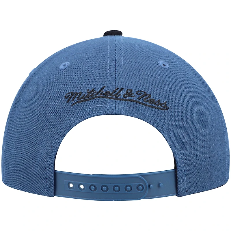 Casquette snapback Mitchell & Ness Hardwood Classics Team Two-Tone 2.0 bleue et noire pour homme, Minnesota Timberwolves