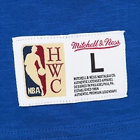 T-shirt bleu pour homme Mitchell & Ness Minnesota Timberwolves Hardwood Classics en feutre avec applique flammée