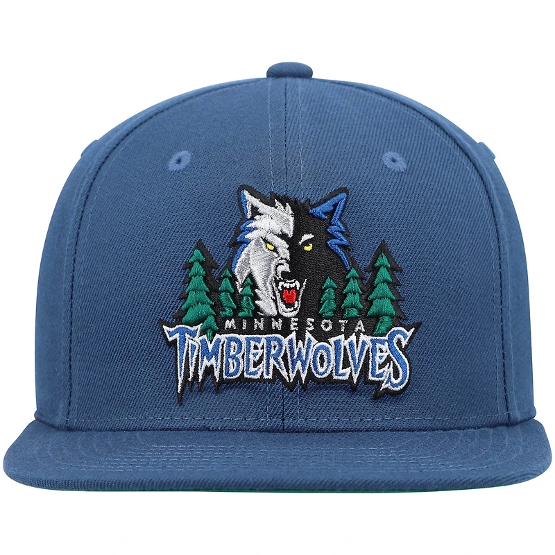 Casquette Snapback Mitchell & Ness Minnesota Timberwolves Hardwood Classics Team Ground 2.0 pour hommes