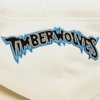 Sweat à capuche en polaire premium Mitchell & Ness couleur crème Minnesota Timberwolves Hardwood Classics pour homme