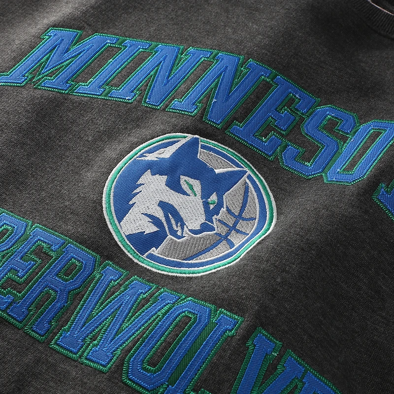 Sweat-shirt à col rond Mitchell & Ness Heather Charcoal Minnesota Timberwolves Hardwood Classics pour homme, grandes tailles
