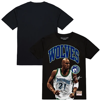 T-shirt noir Mitchell & Ness Kevin Garnett pour homme, motif arches du joueur des Minnesota Timberwolves Hardwood Classics