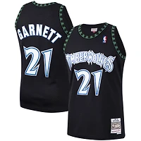 Maillot Swingman Mitchell & Ness Kevin Garnett pour hommes, noir, Minnesota Timberwolves Hardwood Classics