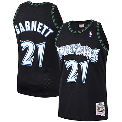 Maillot Swingman Mitchell & Ness Kevin Garnett pour hommes, noir, Minnesota Timberwolves Hardwood Classics