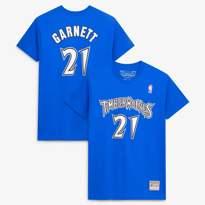 T-shirt avec nom et numéro Mitchell & Ness Kevin Garnett Minnesota Timberwolves Hardwood Classics pour homme