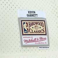 Men's Mitchell & Ness Kevin Garnett Cream Minnesota Timberwolves Chainstitch Swingman Jersey