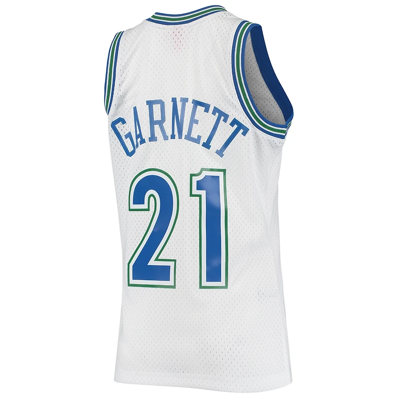 Men's Mitchell & Ness Kevin Garnett White Minnesota Timberwolves 1995/96 Hardwood Classics Swingman Jersey